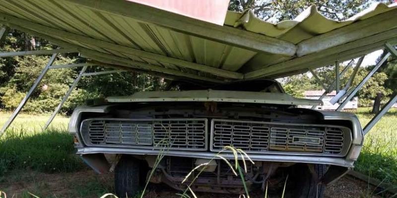 Collapsed Steel Carport Garages